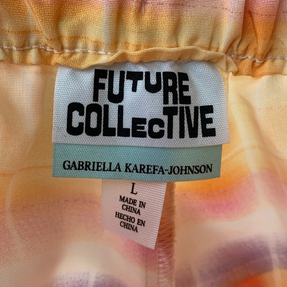 Future Collective Pastel Stripe Tie-Waist Paperbag Shorts - Picture 6 of 7